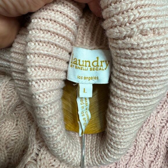 Laundry by Shelli Segal Pink Knit Turtleneck Sweater Large - Picture 6 of 9